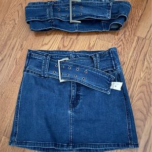 Edge by KS denim skirt set size small NWT